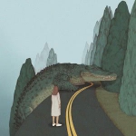 拦路的鳄鱼头像图片 夸张有寓意