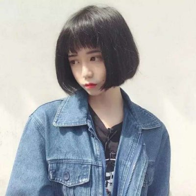 小清新女生头像短发控